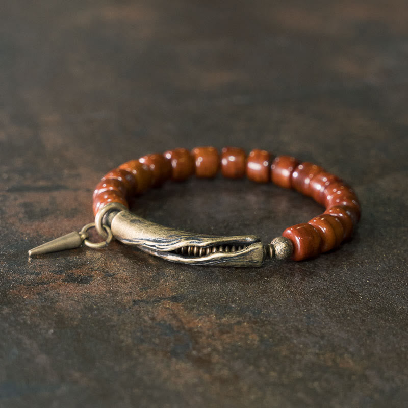 Yak-Knochen-Kupfer-Stärke-Spirituelles Armband 14–17,5 cm