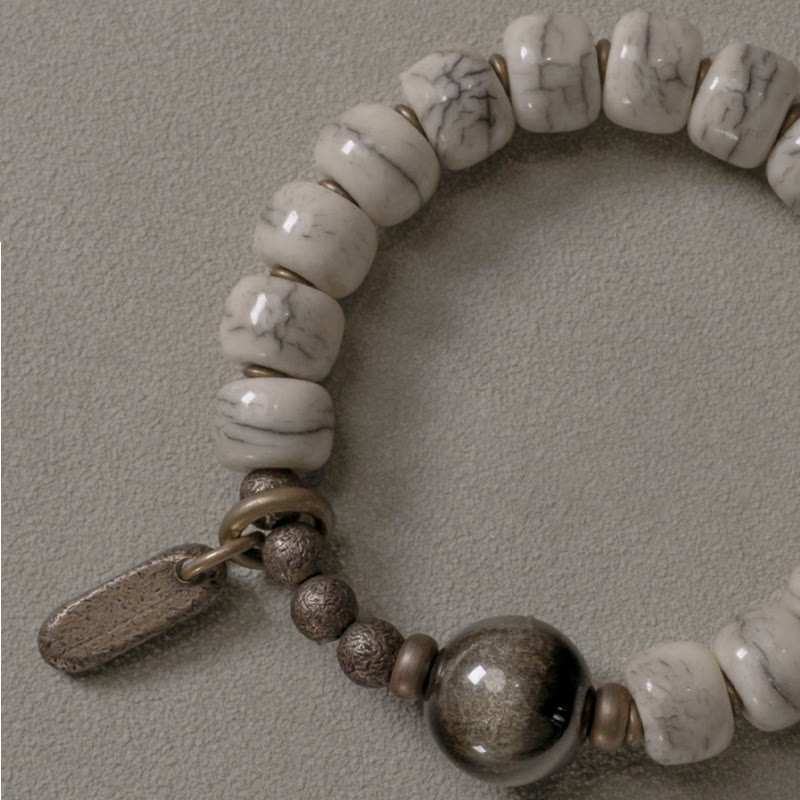 Yak Bone Gold Sheen Obsidian Stärke Armband Unisex