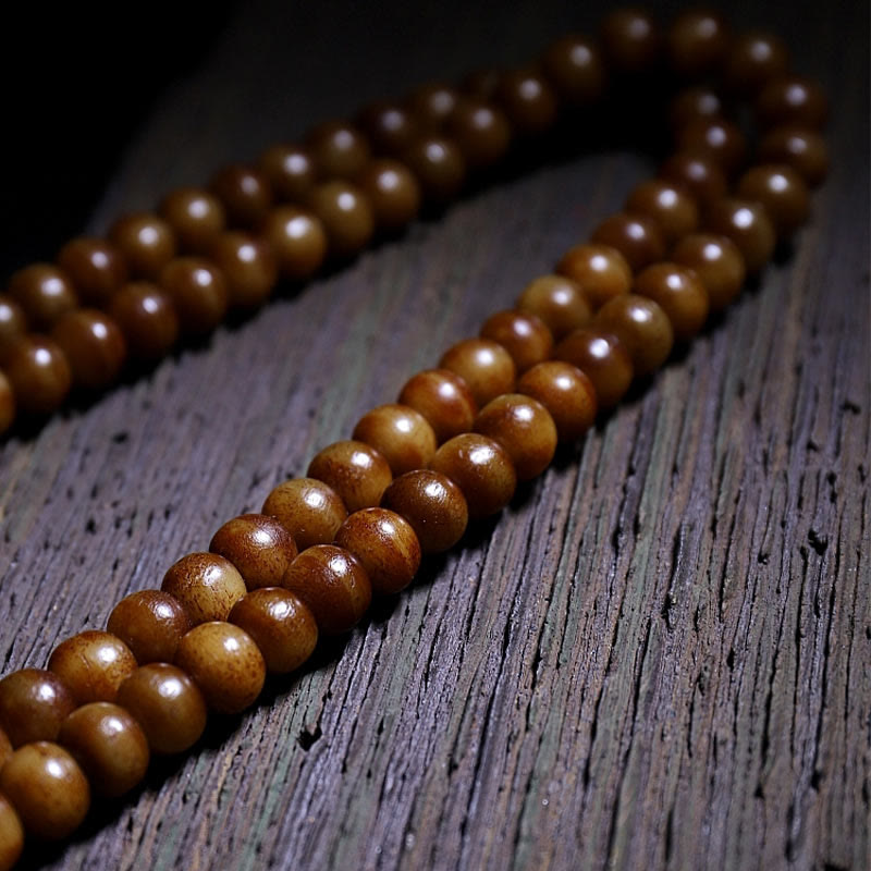 Yak-Knochen-Schutzarmband mit dreiäugiger Dzi-Perle – 108 Perlen