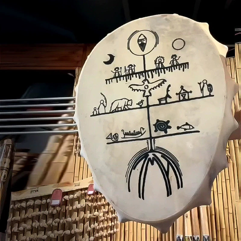 Jakutische sibirische Schamanentrommel, handgefertigtes Instrument