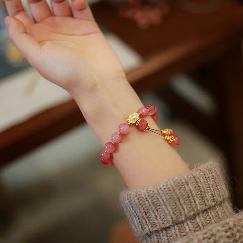 Yanyuan Achat Lotusblume Erleuchtungsarmband