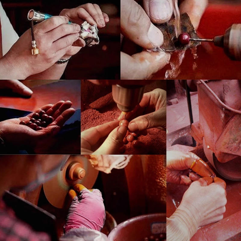 Jahr des Drachen Zinnober Schutz Halskette Anhänger