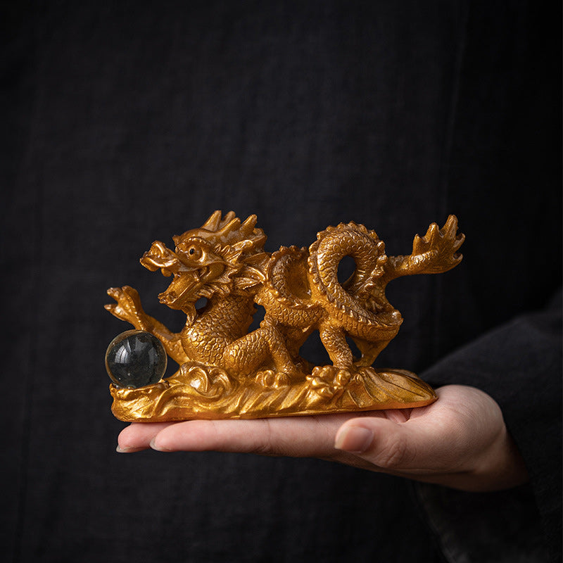 Teehaustierfigur aus Kunstharz mit Farbwechsel zum Jahr des Drachen