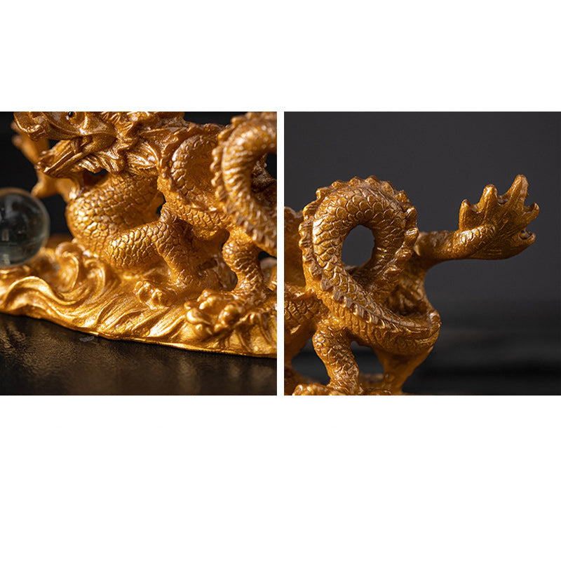Teehaustierfigur aus Kunstharz mit Farbwechsel zum Jahr des Drachen