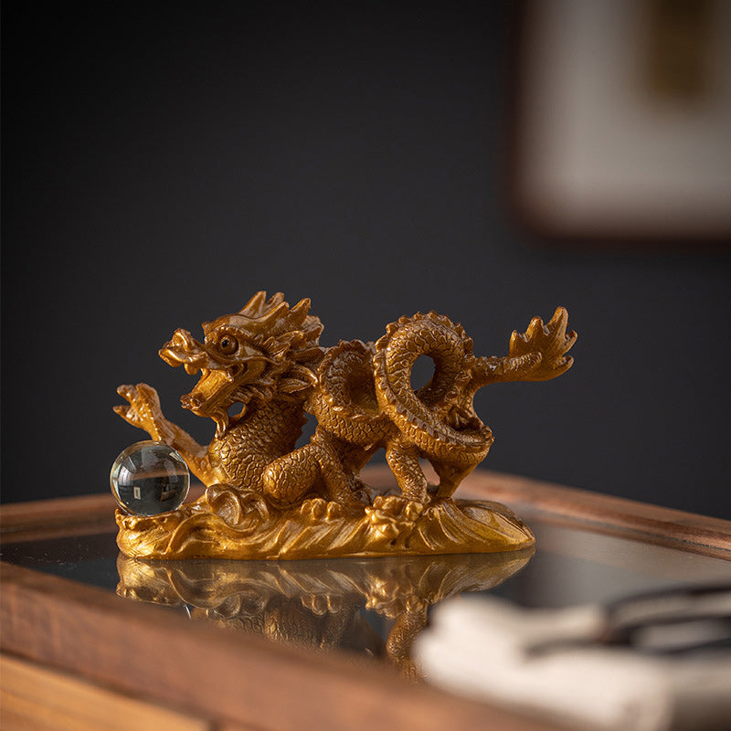 Teehaustierfigur aus Kunstharz mit Farbwechsel zum Jahr des Drachen