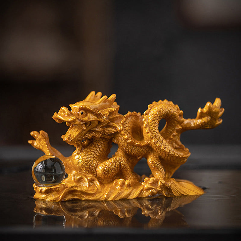 Teehaustierfigur aus Kunstharz mit Farbwechsel zum Jahr des Drachen