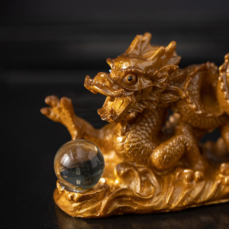 Teehaustierfigur aus Kunstharz mit Farbwechsel zum Jahr des Drachen