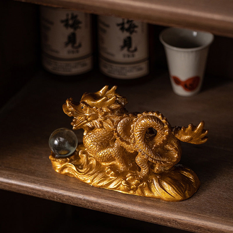 Teehaustierfigur aus Kunstharz mit Farbwechsel zum Jahr des Drachen