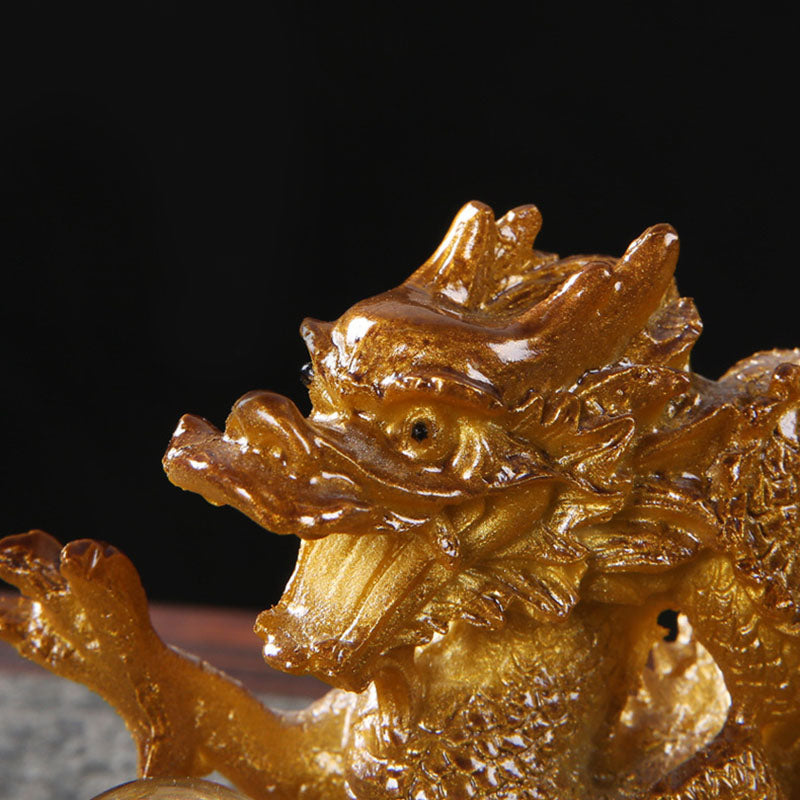 Harzfigur „Jahr des Drachen“ | Statue für spirituelles Glück