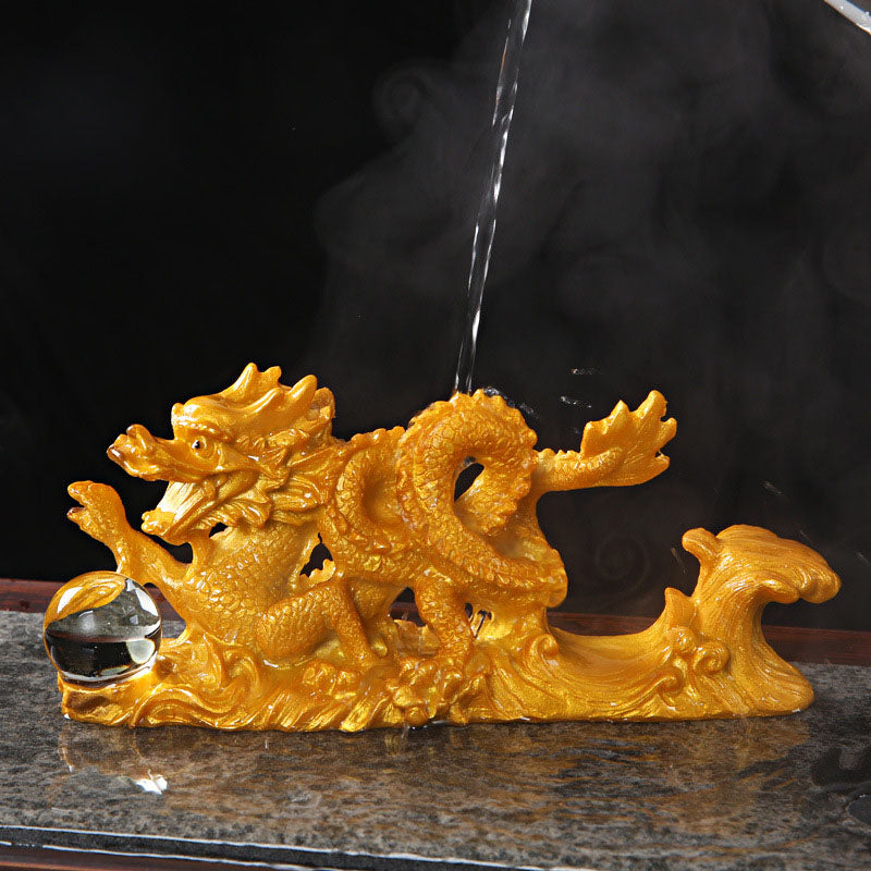Harzfigur „Jahr des Drachen“ | Statue für spirituelles Glück