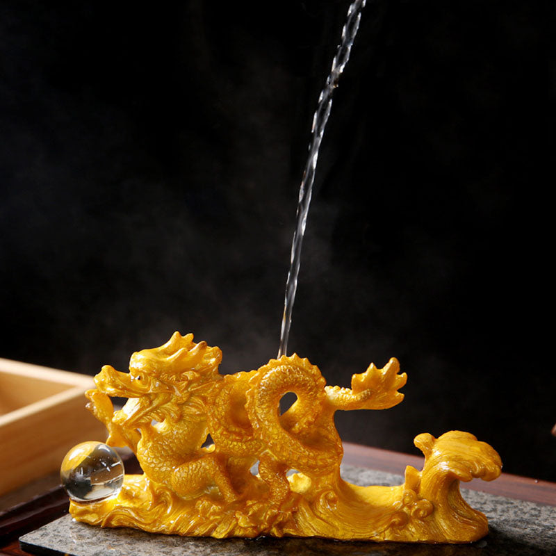 Harzfigur „Jahr des Drachen“ | Statue für spirituelles Glück