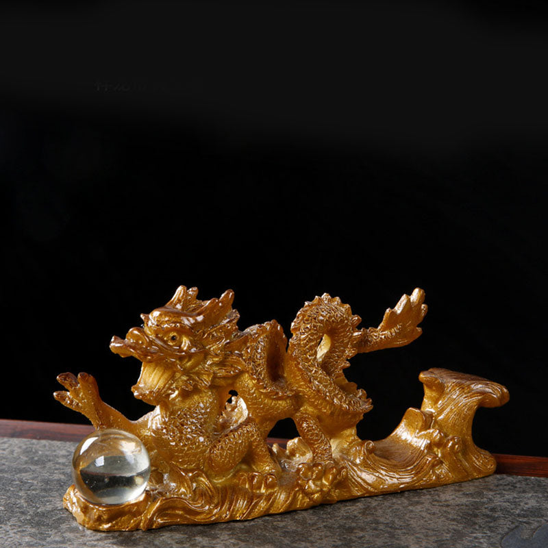 Harzfigur „Jahr des Drachen“ | Statue für spirituelles Glück