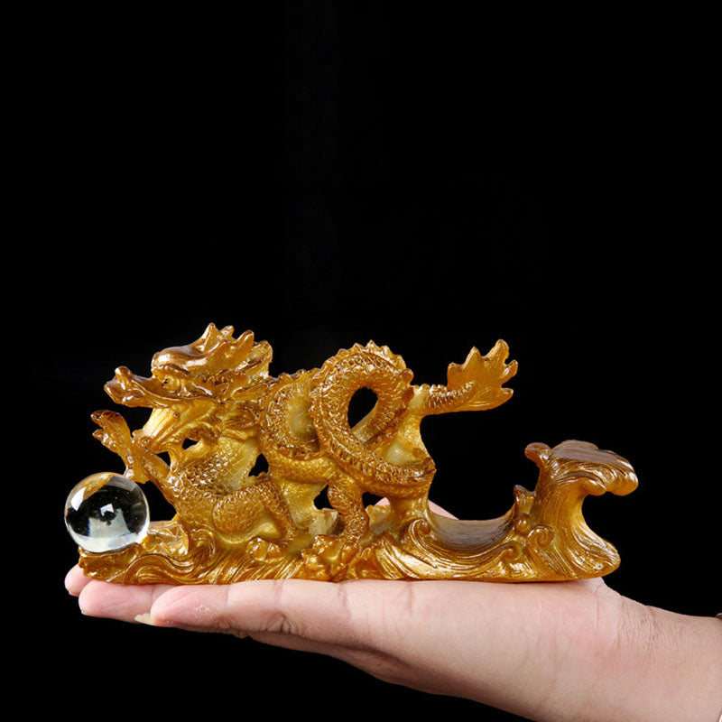 Harzfigur „Jahr des Drachen“ | Statue für spirituelles Glück