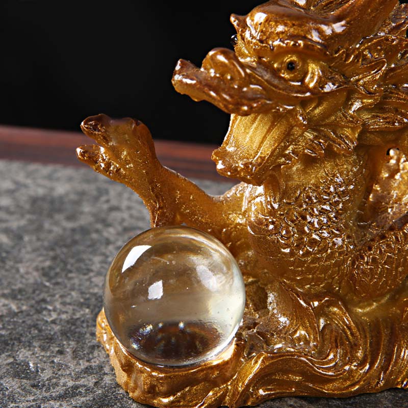 Harzfigur „Jahr des Drachen“ | Statue für spirituelles Glück