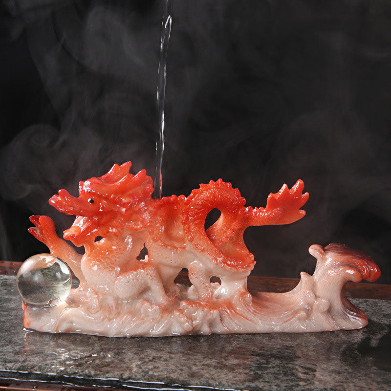Harzfigur „Jahr des Drachen“ | Statue für spirituelles Glück