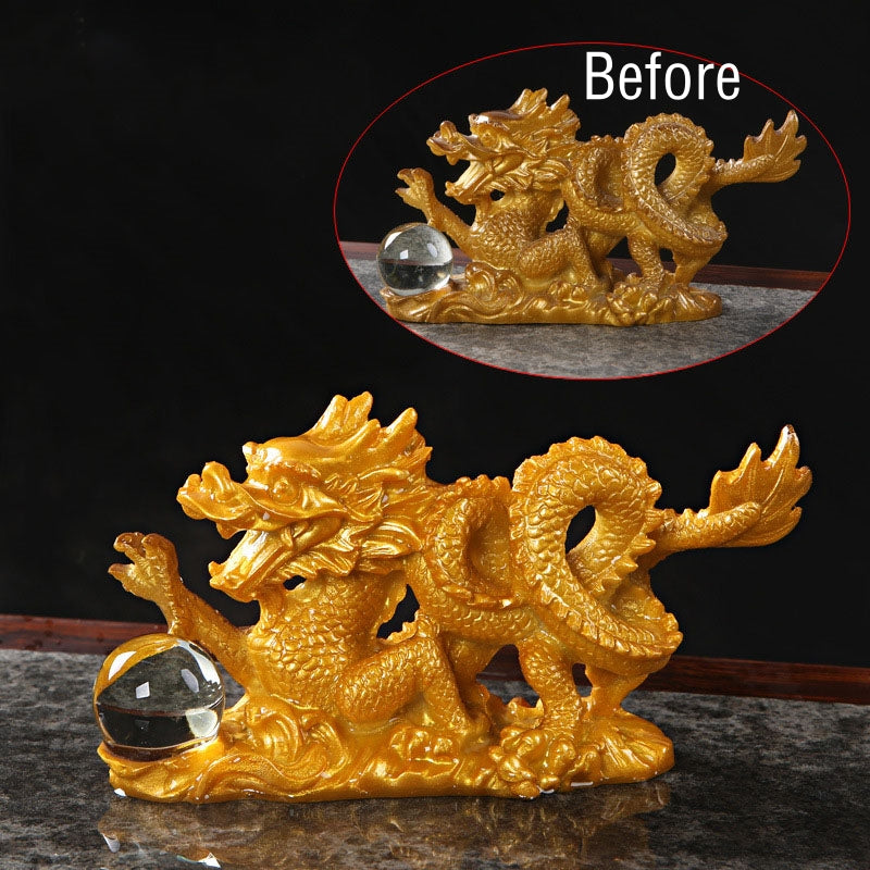 Harzfigur „Jahr des Drachen“ | Statue für spirituelles Glück