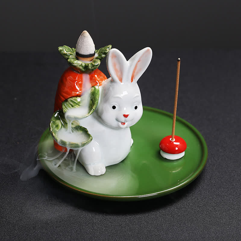 Keramik-Räuchergefäß „Jahr des Hasen“ mit Hasen-Design