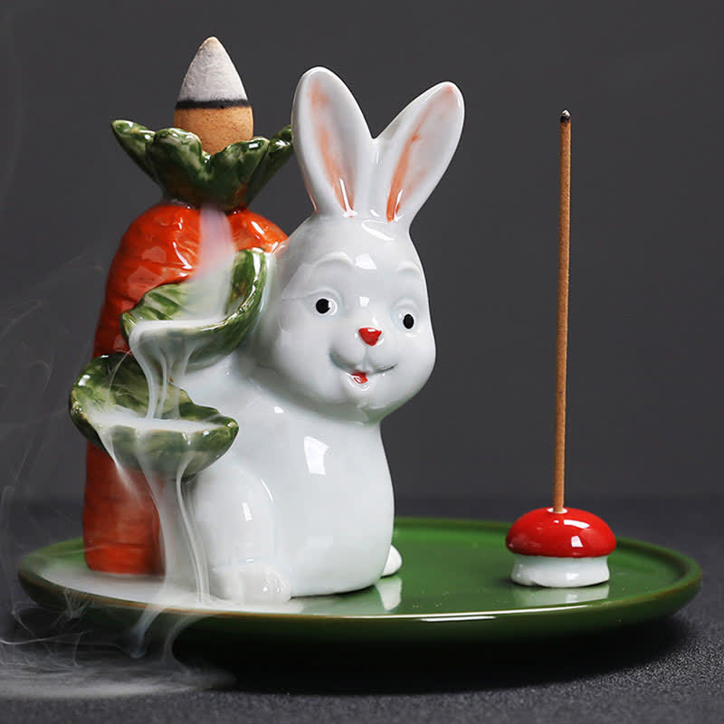 Keramik-Räuchergefäß „Jahr des Hasen“ mit Hasen-Design
