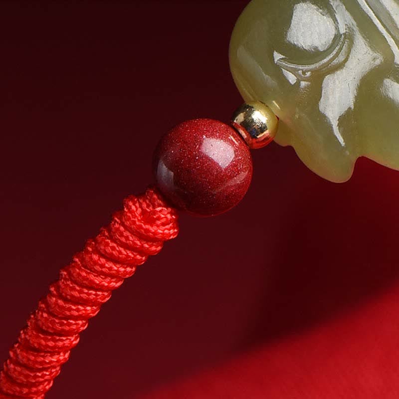 Jahr des Hasen Hetian Jade Fülle Armband