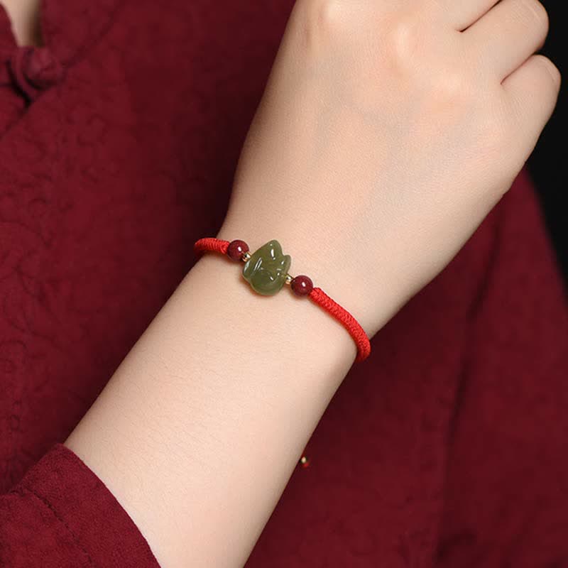 Jahr des Hasen Hetian Jade Fülle Armband