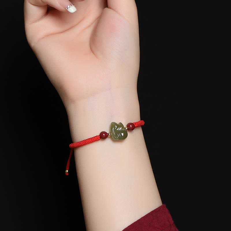 Jahr des Hasen Hetian Jade Fülle Armband