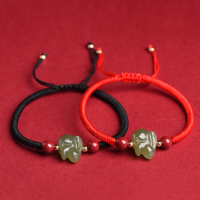 Jahr des Hasen Hetian Jade Fülle Armband