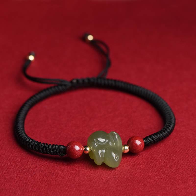 Jahr des Hasen Hetian Jade Fülle Armband