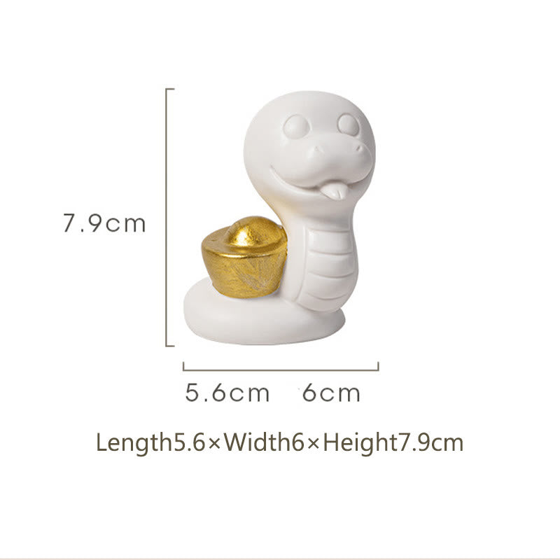 Keramikfigur aus Kürbis und Barren zum Jahr der Schlange