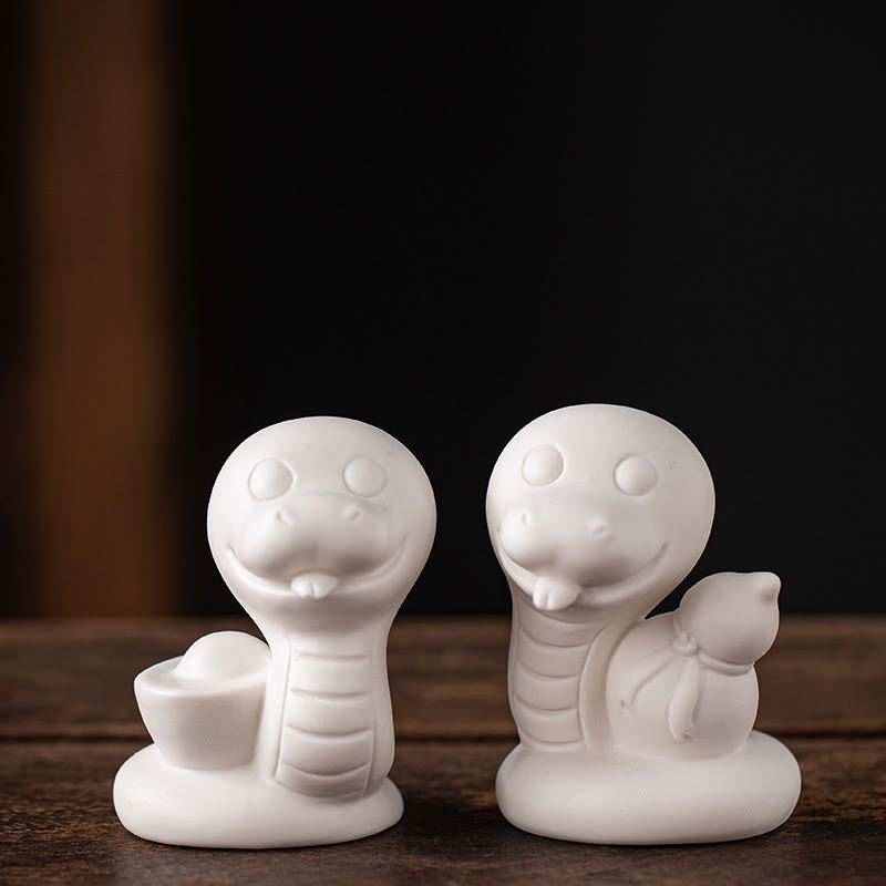 Keramikfigur aus Kürbis und Barren zum Jahr der Schlange