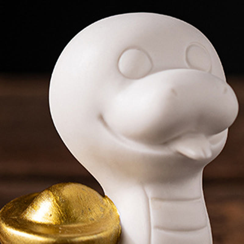 Keramikfigur aus Kürbis und Barren zum Jahr der Schlange