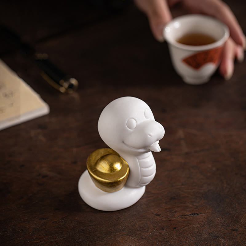 Keramikfigur aus Kürbis und Barren zum Jahr der Schlange