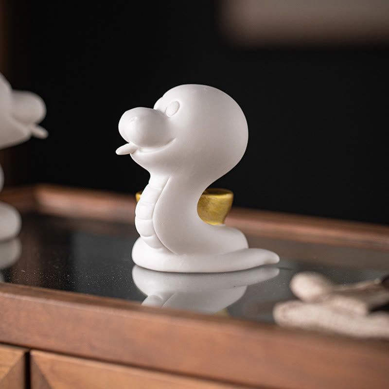 Keramikfigur aus Kürbis und Barren zum Jahr der Schlange