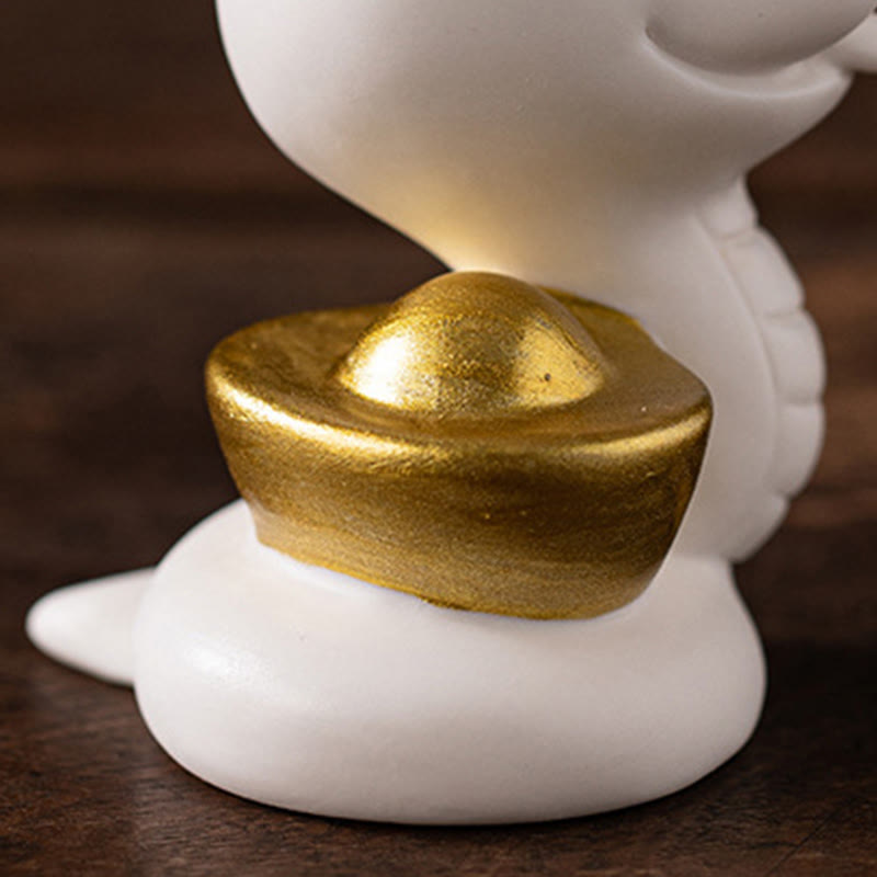 Keramikfigur aus Kürbis und Barren zum Jahr der Schlange