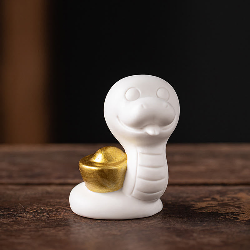 Keramikfigur aus Kürbis und Barren zum Jahr der Schlange