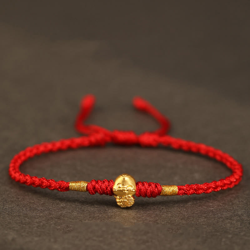Glücksarmband Jahr der Schlange 999 Gold