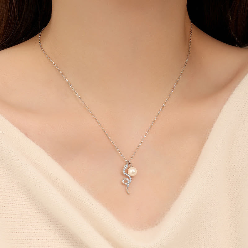 Perlenkette „Jahr der Schlange“ aus 925er Sterlingsilber und Gold