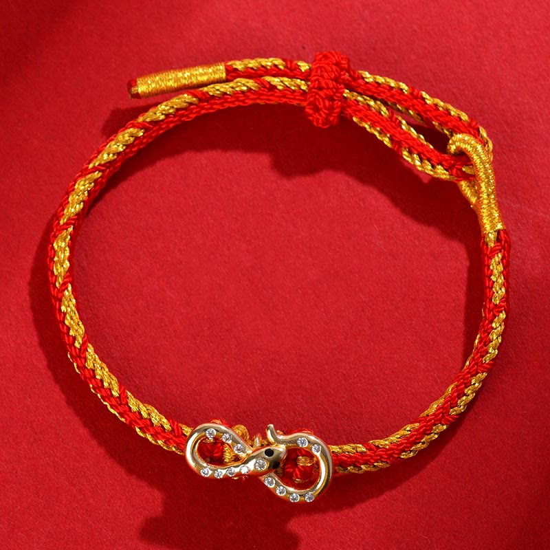 Jahr der Schlange Rote Schnur Glück Geflochtenes Armband