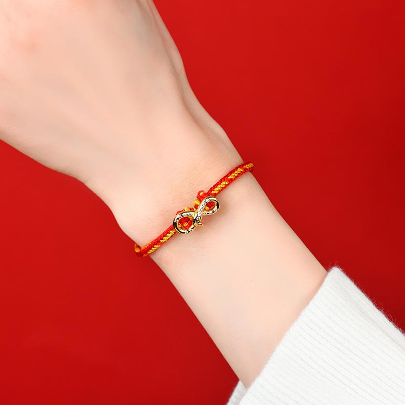 Jahr der Schlange Rote Schnur Glück Geflochtenes Armband