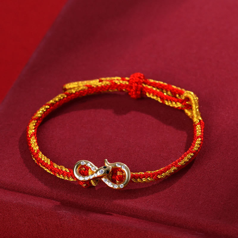 Jahr der Schlange Rote Schnur Glück Geflochtenes Armband