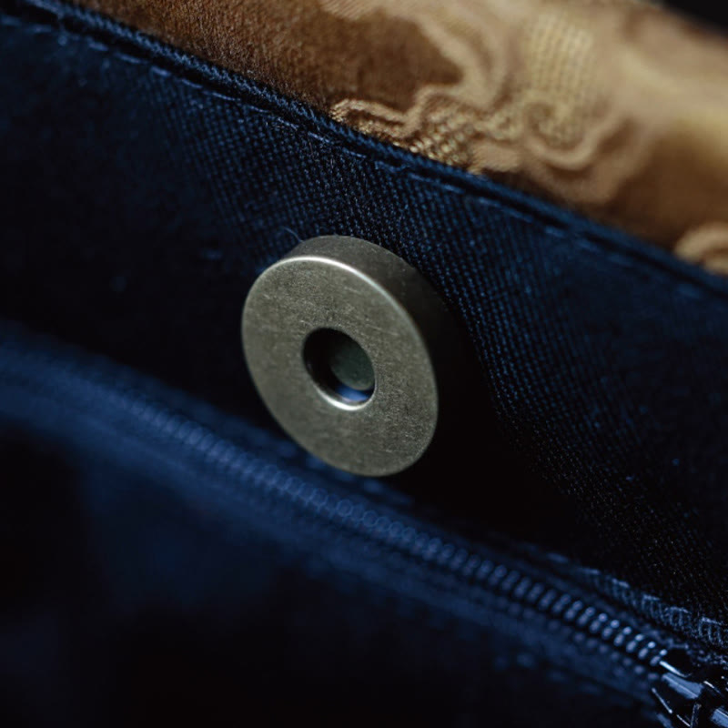 Gelber Vogel Grüne Pfingstrose Bambus Henkel Handtasche | Spirituelles Accessoire