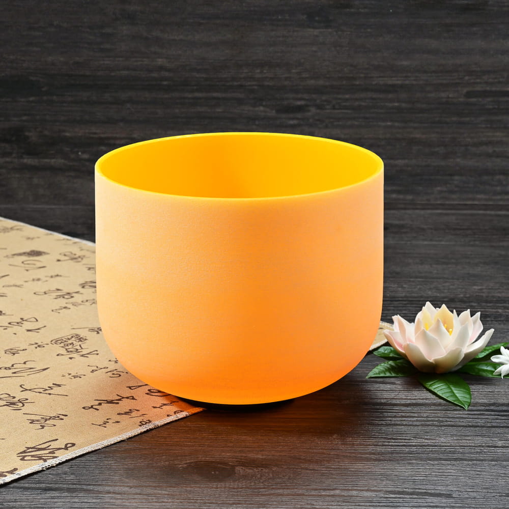 Yellow Color E Note Solar Plexus Chakra Crystal Singing Bowl - color bowl - On sale