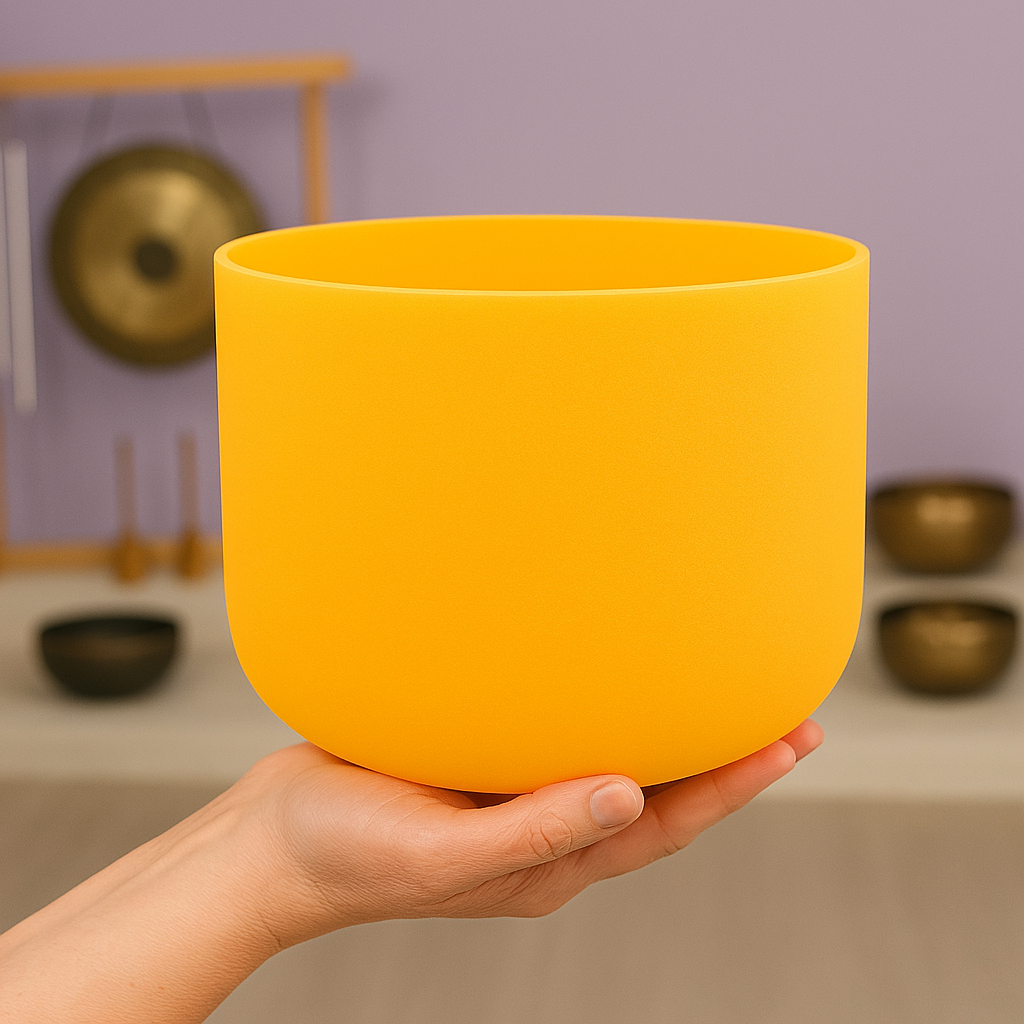 Gelbe E-Note Solarplexus-Chakra-Kristallklangschale