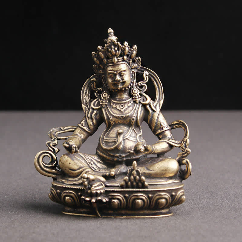 Gelbe Jambhala-Buddha-Statue aus Kupfer | Gelassenheit und Glück