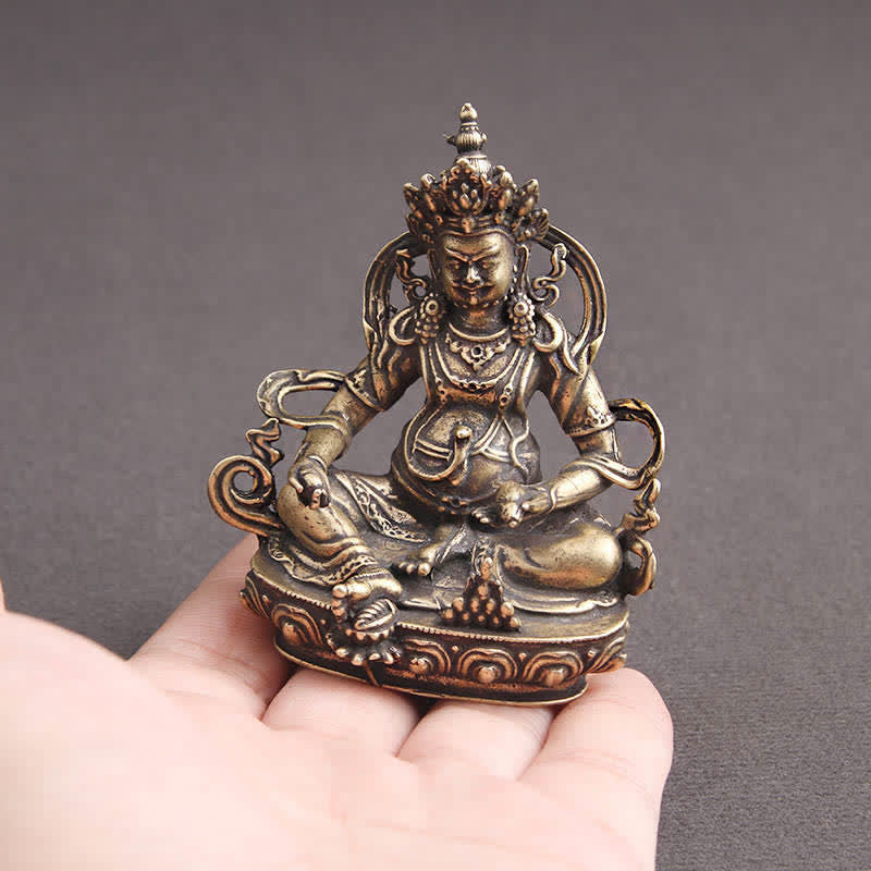 Gelbe Jambhala-Buddha-Statue aus Kupfer | Gelassenheit und Glück