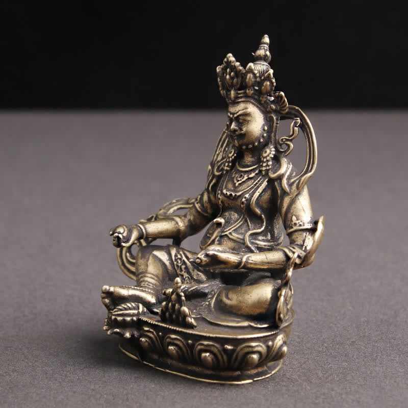 Gelbe Jambhala-Buddha-Statue aus Kupfer | Gelassenheit und Glück