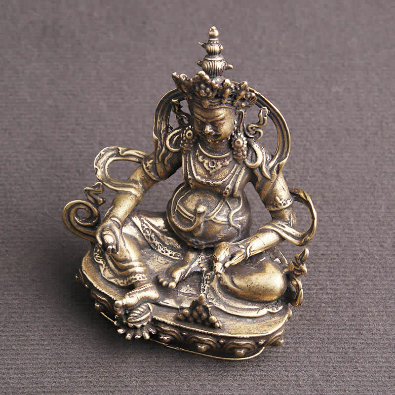 Gelbe Jambhala-Buddha-Statue aus Kupfer | Gelassenheit und Glück