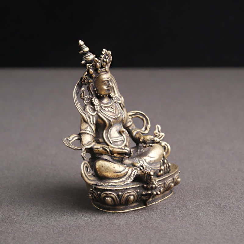 Gelbe Jambhala-Buddha-Statue aus Kupfer | Gelassenheit und Glück