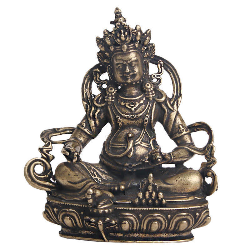 Gelbe Jambhala-Buddha-Statue aus Kupfer | Gelassenheit und Glück