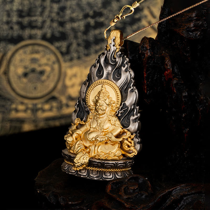 Gelber Jambhala Sterling Silber spiritueller Halskettenanhänger