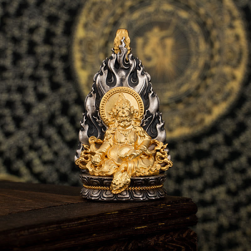 Gelber Jambhala Sterling Silber spiritueller Halskettenanhänger